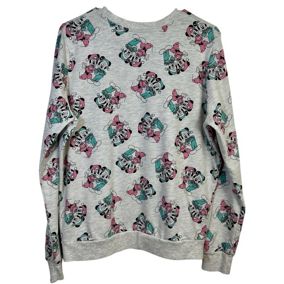 Disney Mickey & Minnie Mouse Gray Sweatshirt Women's XL - Picture 2 of 6